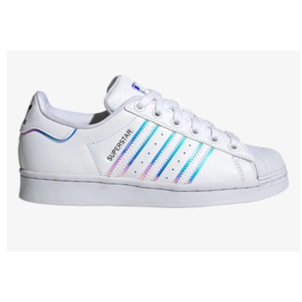 Adidas Originals Superstar J Cloud White Iridescent Youth shoes size 5.5 -GV8899